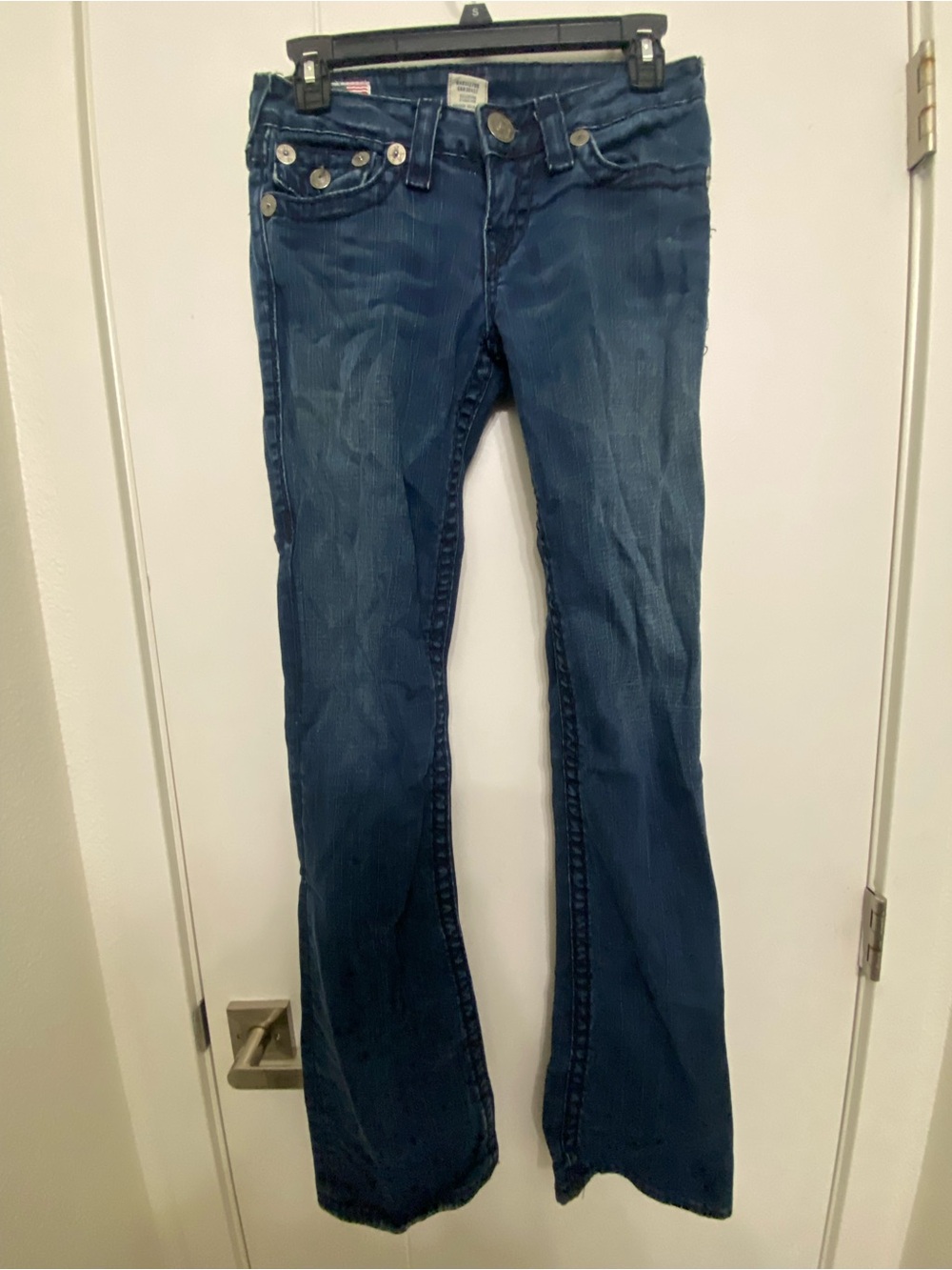 True Religion Women's Flared Jeans in Dark Blue